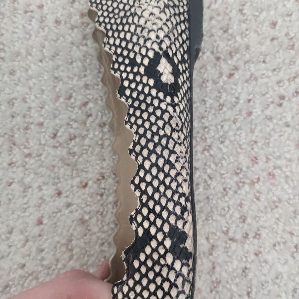 Chloe Lauren Python Embossed Snakeskin scallop Leather Ballet Flats Sz 9.5 $595. - Picture 7 of 12